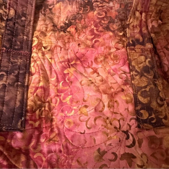 Handmade Pink Orange Tie Dye Quilted Embroidered Boho Bag Hippie Indie - Picture 6 of 16